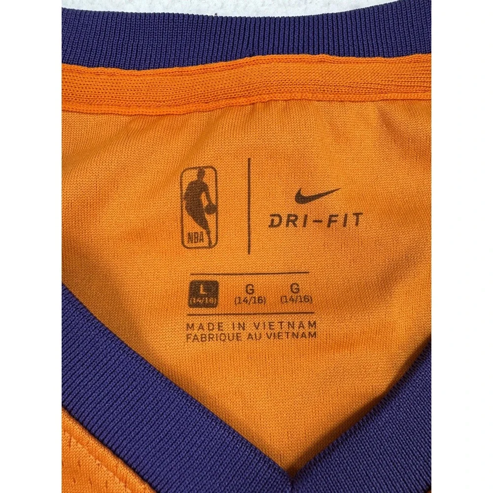 Phoenix Suns Jersey Youth Large Orange NBA Nike Dri-FIT Swingman Devin Booker